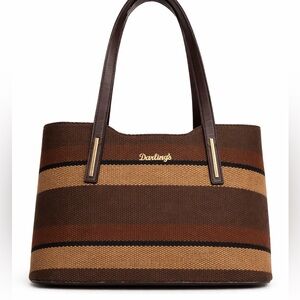 Darling Striped Woven Tote Bag